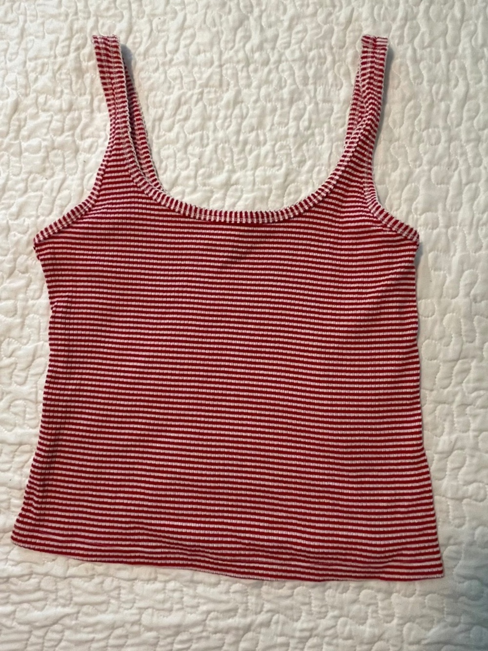 Universal Thread Textured RibTank-Red & White Size Large - Picture 5 of 7